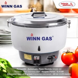 Winn Gas Rice Cooker Rc-50E Magic Com Penanak Nasi Jumbo 10 Liter
