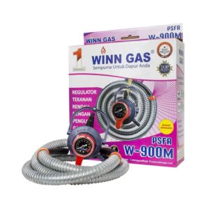 Selang Paket Regulator Winn Gas W-900 Meter Double Lock Tekanan Rendah